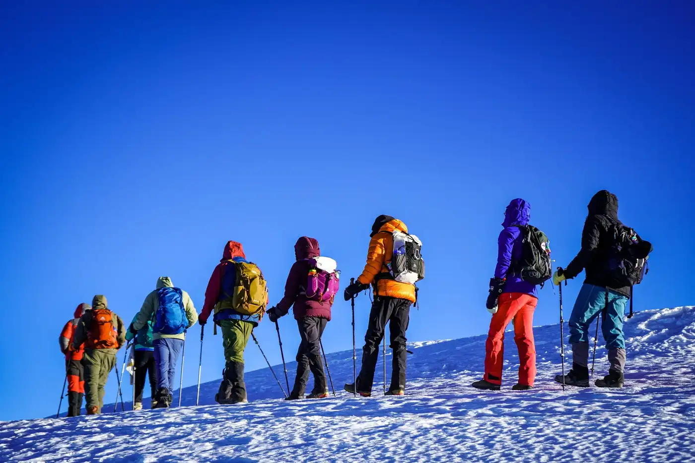 Snow-capped peak of Mount Kilimanjaro above the clouds